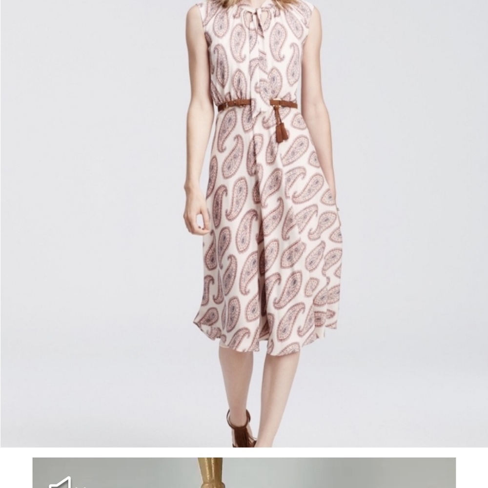 Ann Taylor Sleeveless Paisley Tie Neck Dress Size 10 NWT